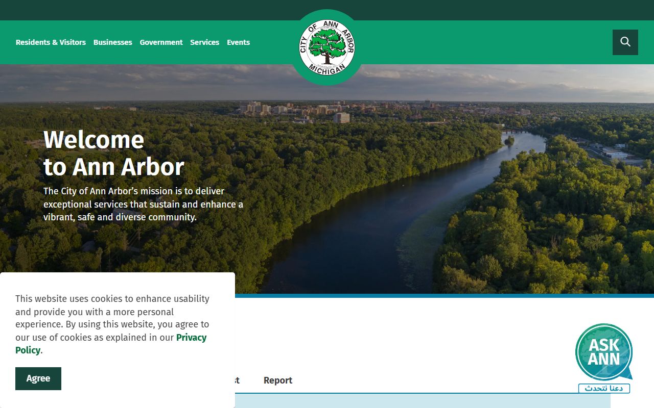 Ann Arbor city homepage for Ann Arbor people search