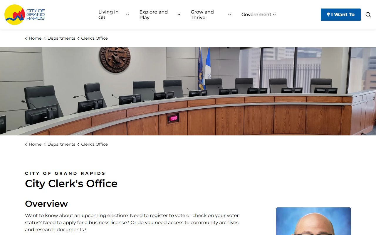 Grand Rapids City Clerk office for people search