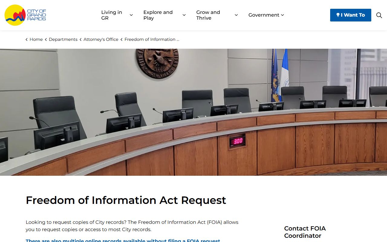Grand Rapids FOIA request form for people search