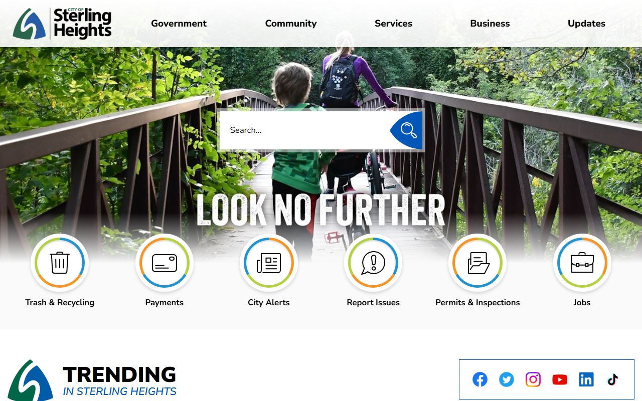 Sterling Heights city homepage for Sterling Heights people search