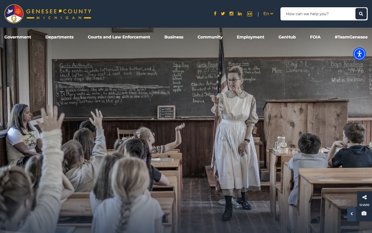 Genesee County government homepage for people search resources