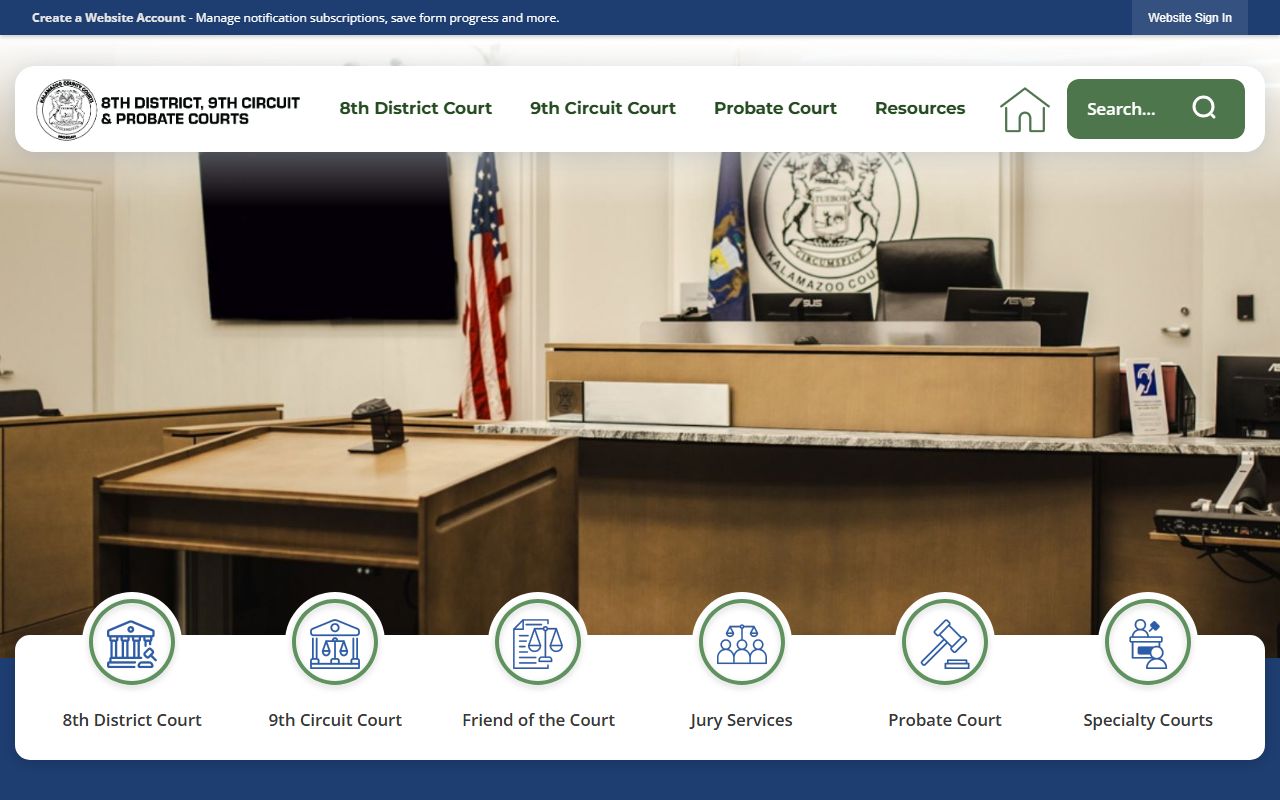 Kalamazoo County Courts website for people search