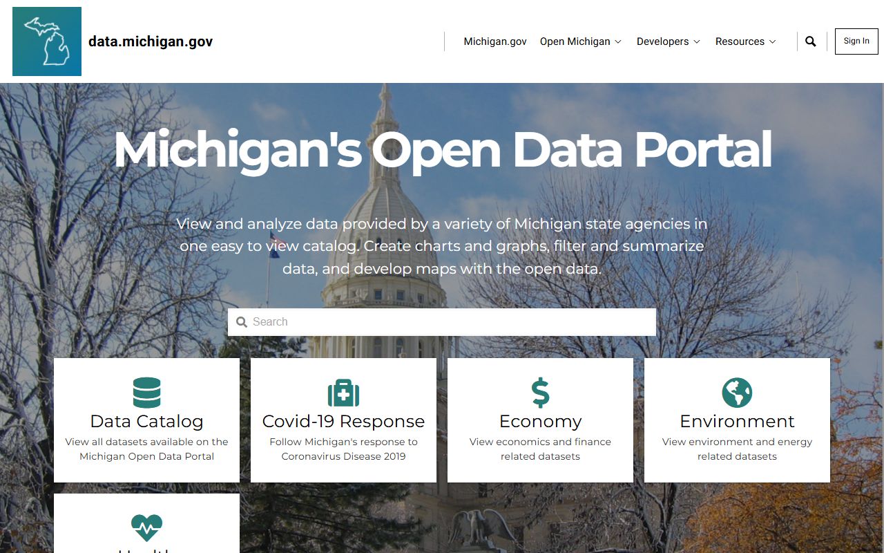 Michigan Open Data Portal for people search records