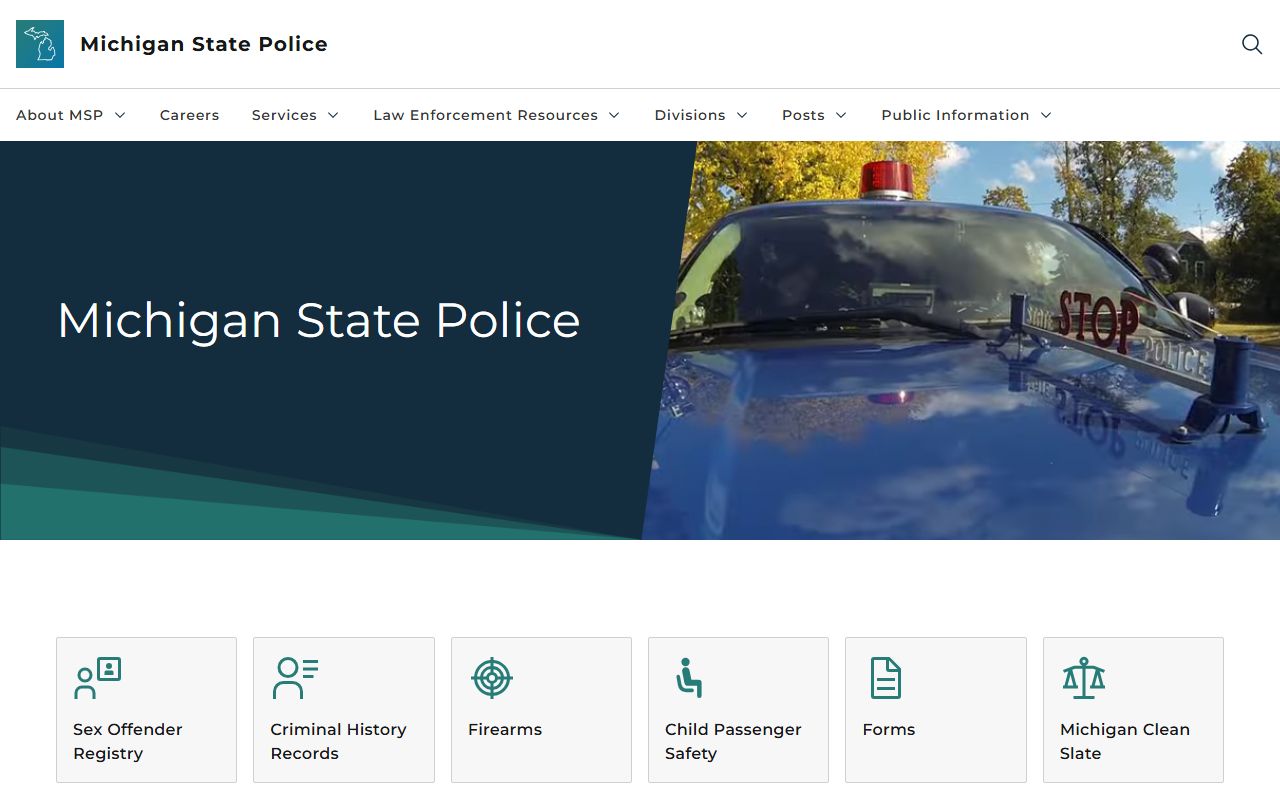 Michigan State Police people search and criminal records portal