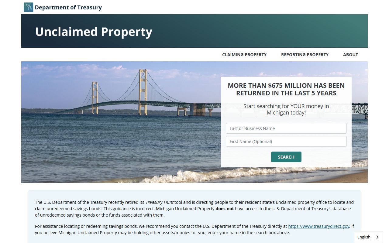 Michigan unclaimed property people search database
